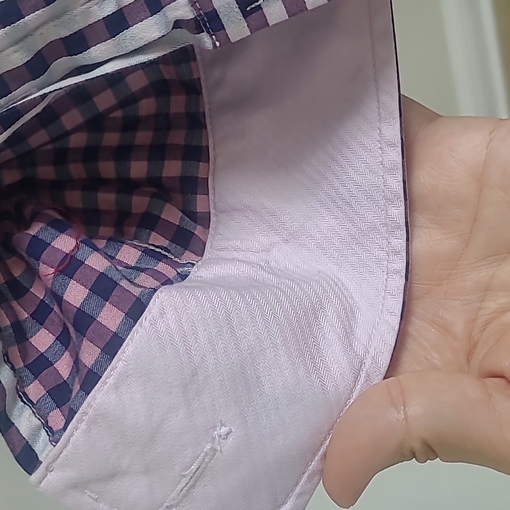 Johnston & Murphy Purple Gingham Men's Shirt Size XL - Picture 4 of 9
